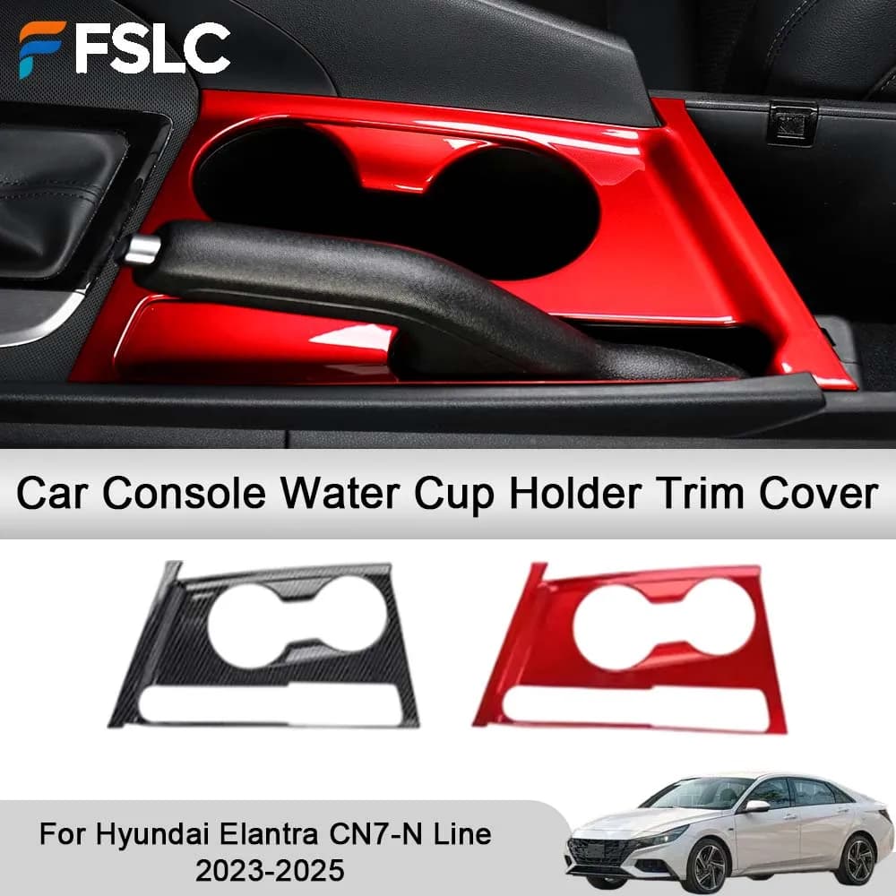Car Decoration Car Console Water Cup Holder Trim Cover For Hyundai Elantra CN7-N Line 2023-2025 Cars Accessories Upgrade