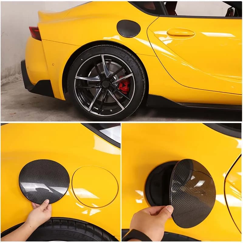 Dry Carbon Fiber For 2019 2020 2021 2022 Toyota GR Supra MK5 A90 Exterior Gas Car fuel door Trim Sticker Car Exterior