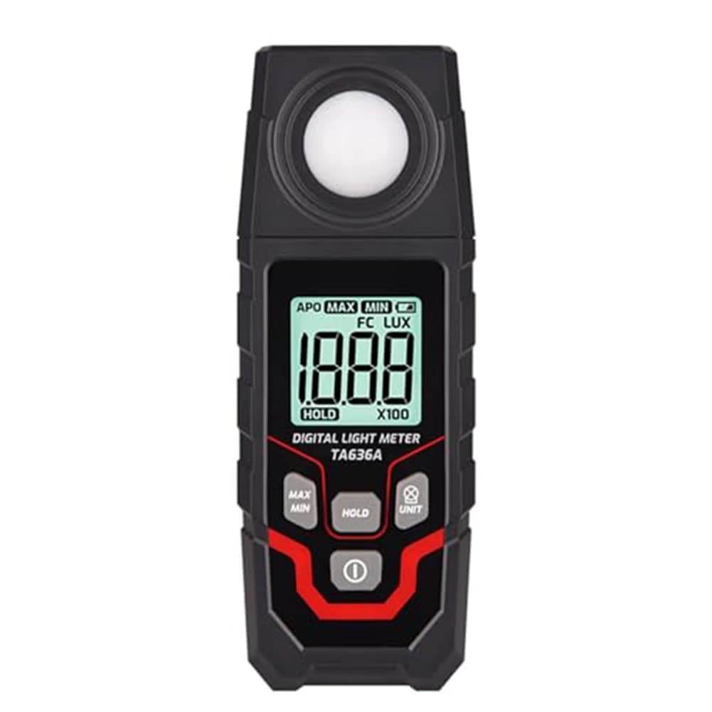 Digital Lux Meter TA636A 0-200000Lux Light Intensity Tester With LCD Display For Industrial Warehouse School For Lighting Measur