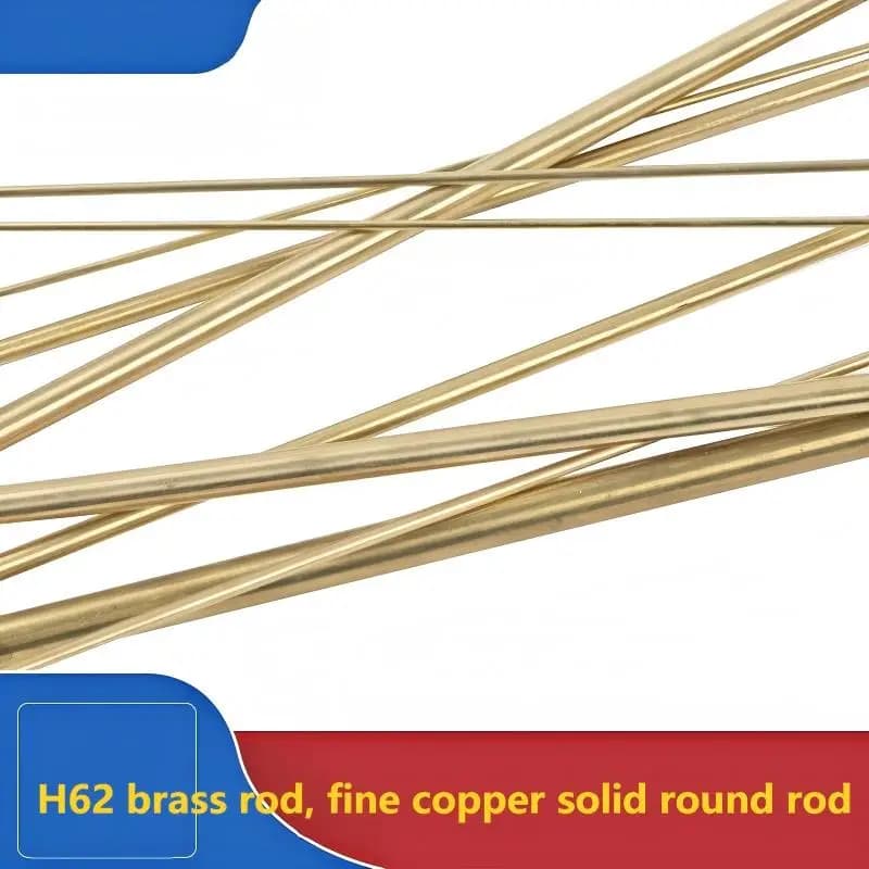 H62 Brass Solid Round Rod Solid Copper Bar 1mm 1.2mm 1.5mm 1.8mm Fine Brass Rod for Machining DIY Model Hardware Craft Welding