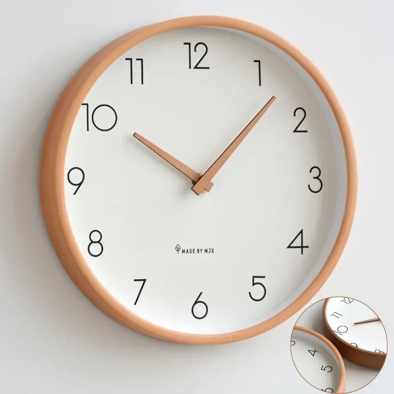 Modern Wood Wall Clock Kitchen Clock Mechanism Wall Watches Home Decor Living Room Bedroom Creative Solid Wood Clock