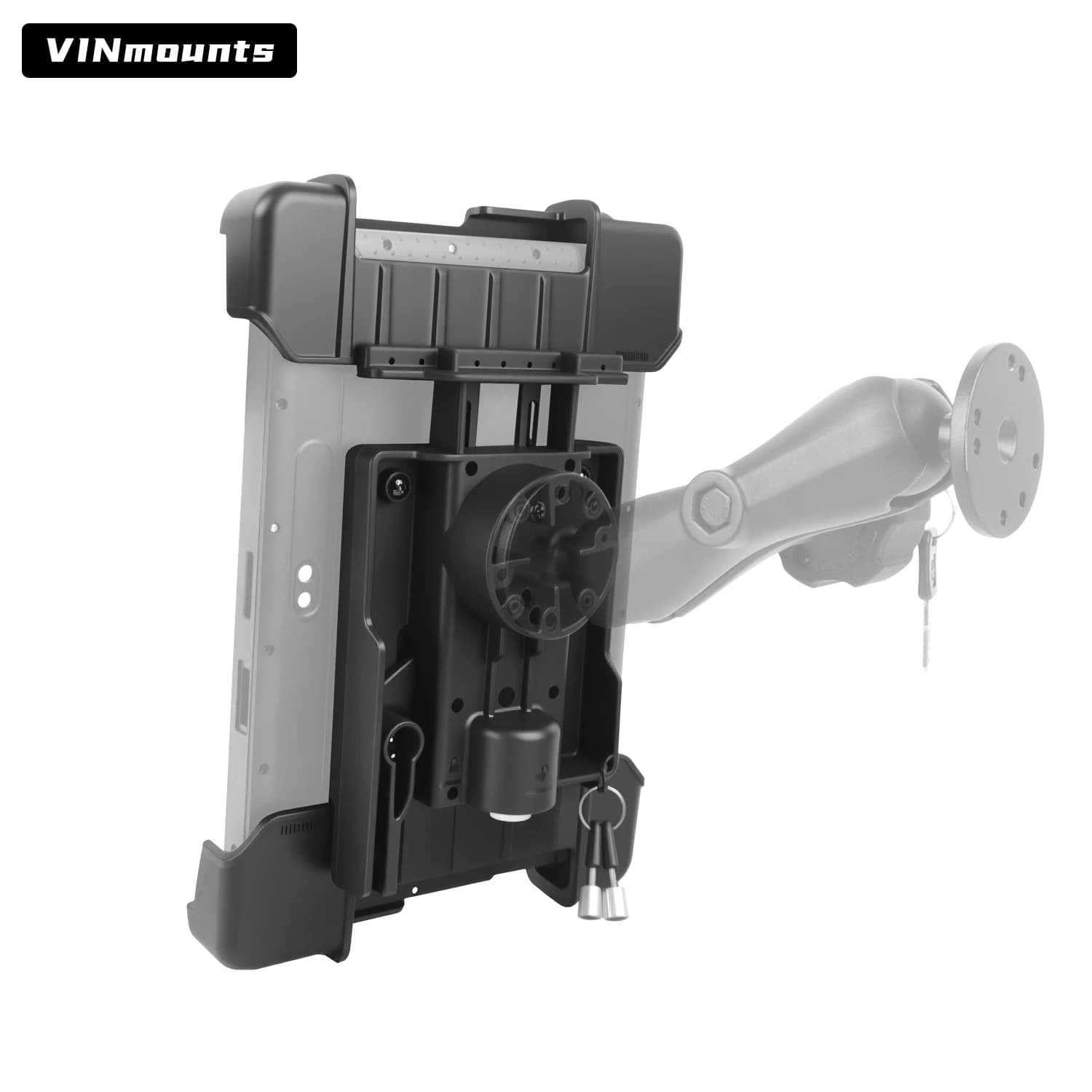 VINmountsRetailPOSAntiTheftRuggedTabletHolderStandMountforSamsungApplePanasonic270-295*210*30mmAdjustable(VIN-PBJ-012-LOCK