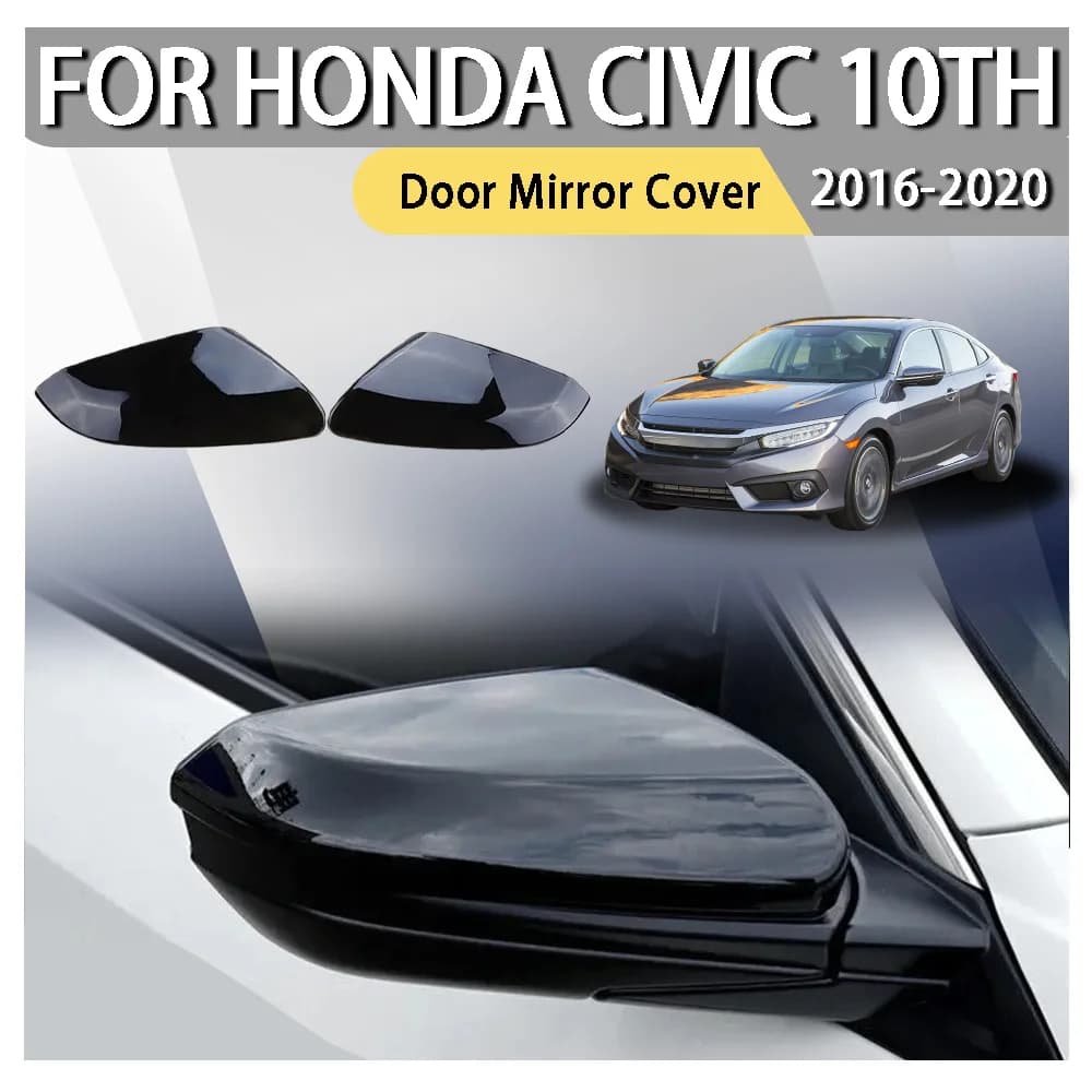 Car Rearview Side Mirror Cover For Honda Civic 10th 2016 2017 2018 2019 2020 Wing Cap Sticker Rear View Case Trim Carbon Fiber