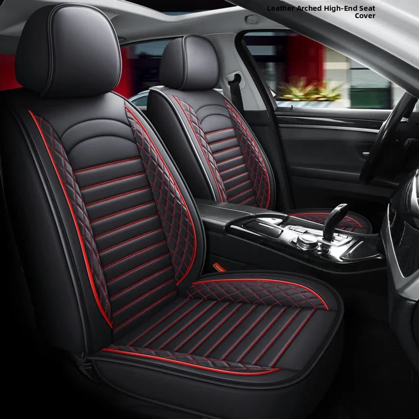 New Double-arched Full-leather Car Seat Cushion Cover Full-cover Seat Cover Specialized Seat Cushion For Five-seater Cars