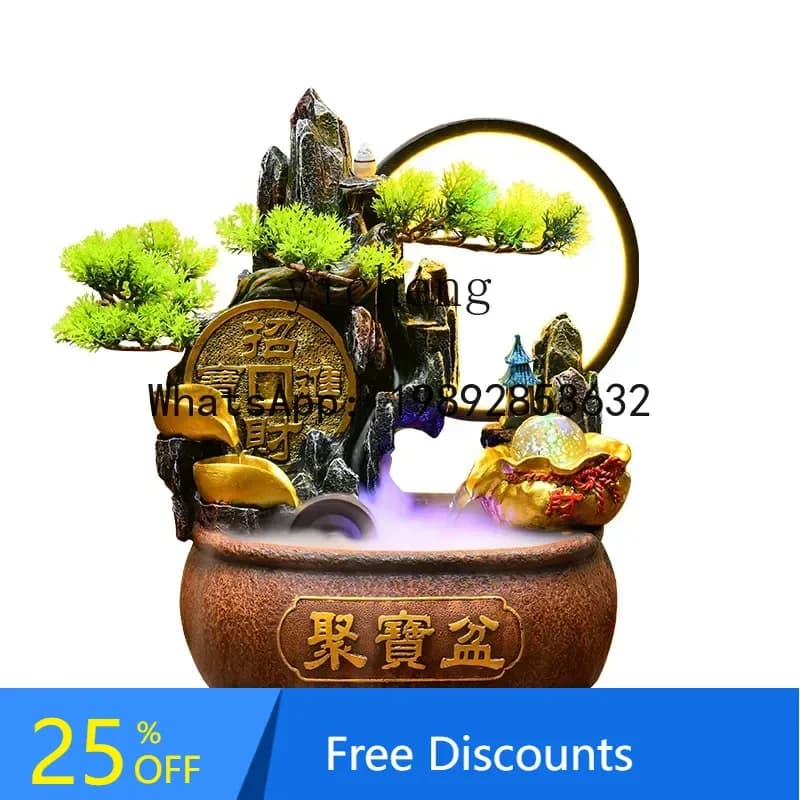 feng shui wheel cornucopia to attract wealth and gather wealth fountain flowing water ornament circulating water