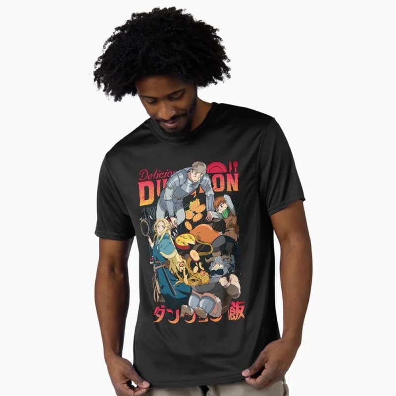 0409 Delicious in Dungeon Gift T-Shirt for RPG Gamer Cool Anime Fantasy Adventurers Dungeon Meshi Graphic clothes All size tops