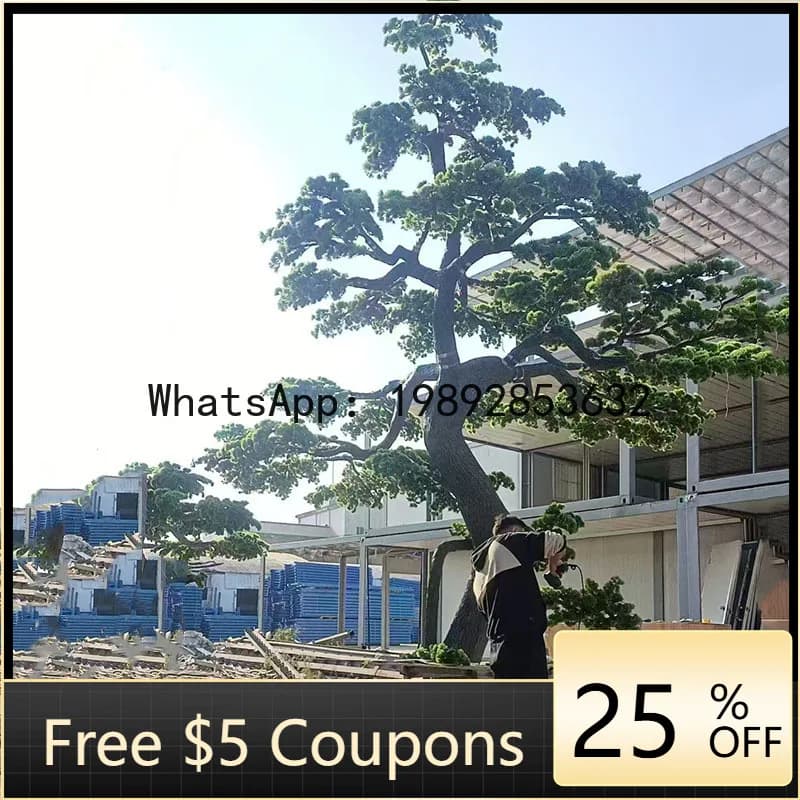 Z4    Rotangpalm Landscaping Floor-standing Exhibition Hall Entrance Green Plant Artificial Ornament Pine Tree Fake Tree
