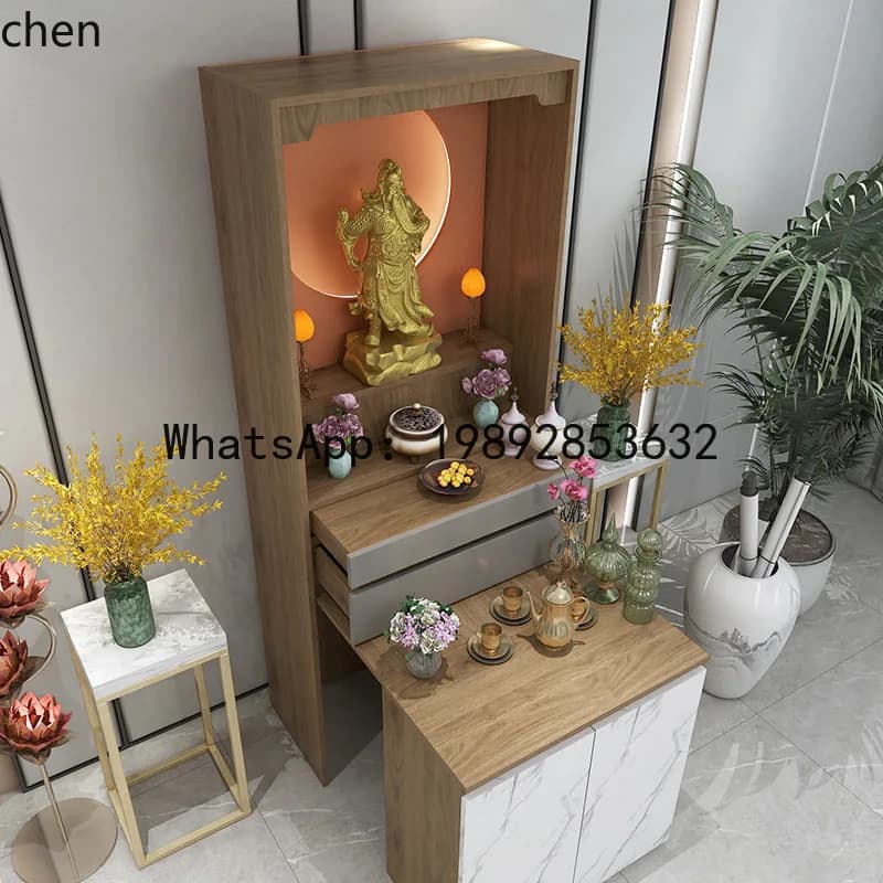 FZ Buddha Cabinet New Chinese Vertical Modern Simple Shrine Guan Gong God Of Wealth Incense Case Guanyin Shrine Cabinet