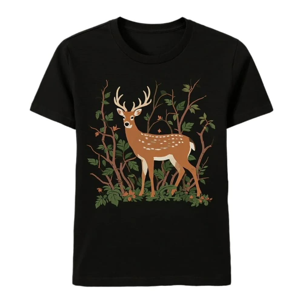 Unique Design Deer in Bramble Mens T-Shirt. Summer Cotton Short Sleeve O-Neck Unisex T Shirt New S-3XL