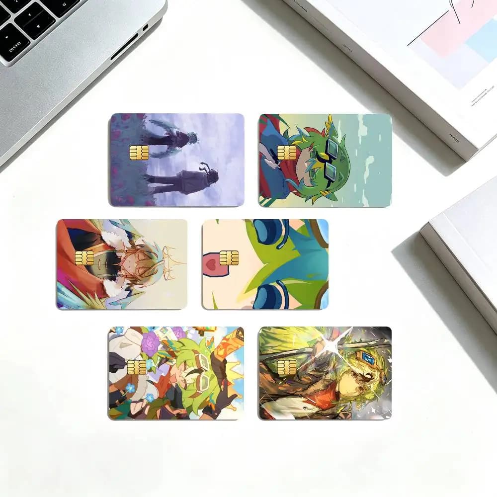 P-Parrotx2 Fanart Portrait  Credit Card HD Stickers Game Card Decal Small Chip Waterproof Sticker Gift