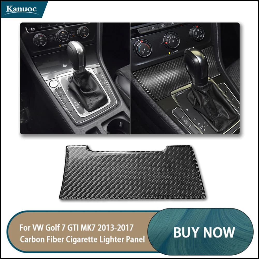 For Volkswagen Golf 7 GTI MK7 2014-2019 High-Gloss Carbon Fiber Car Interior Stickers - Car Cigarette Lighter Panel
