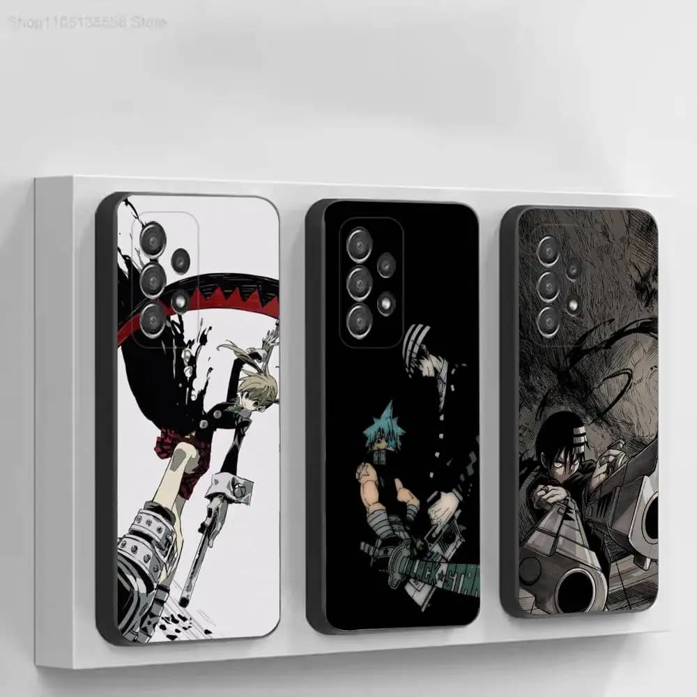 Anime S-Soul E-Eater Black Soft Protective Case For Samsung Galaxy S30, 25,24,23,22,21,20,10 Ultra Plus Lite FE