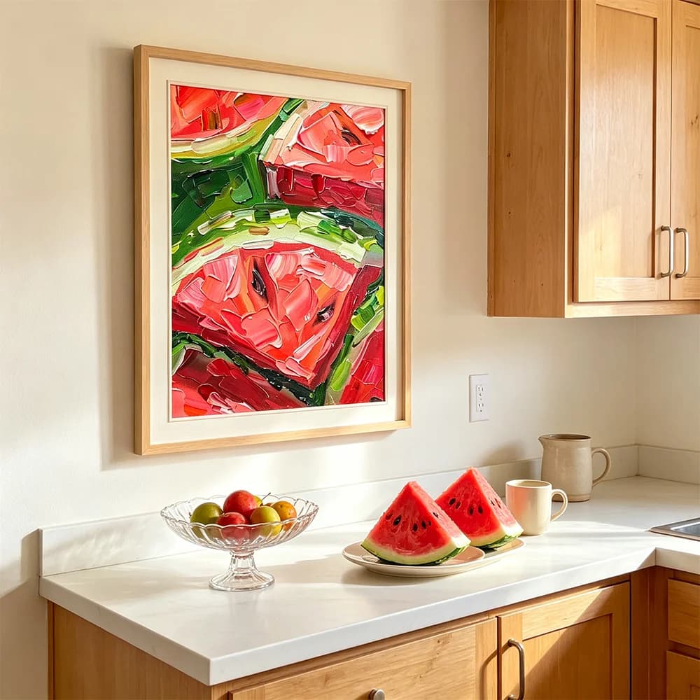 Oil Painting Print Watermelon Poster for Bedroom Living Room Home Decor Fruit Picture Canvas Painting Wall Art Mural