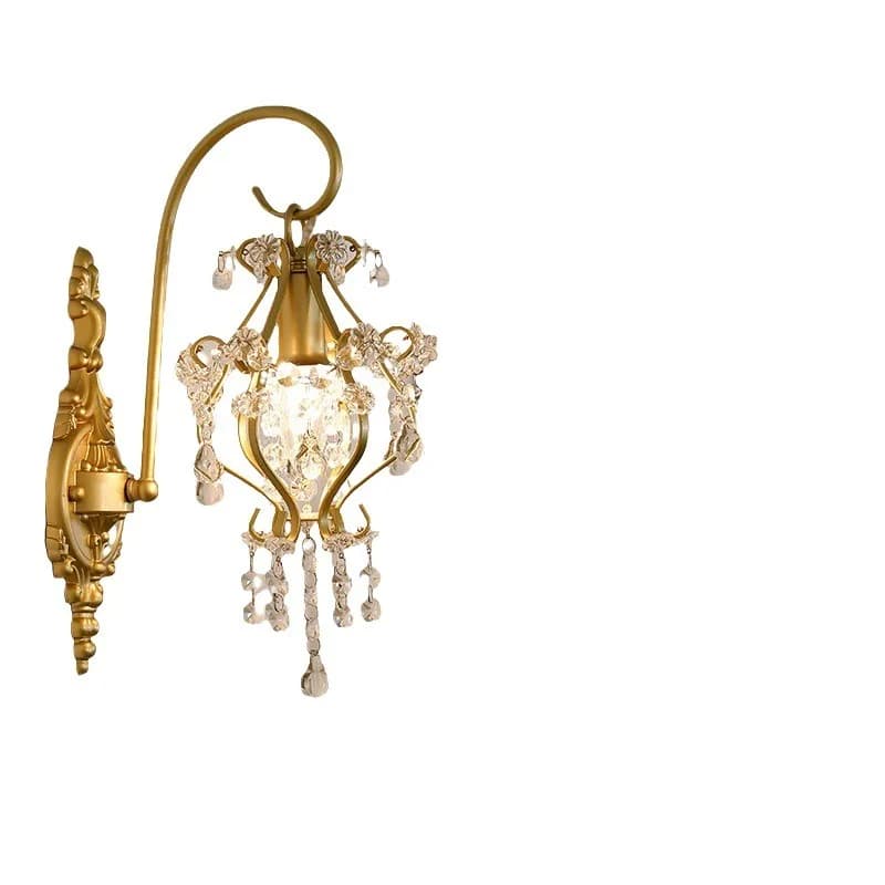 American crystal wall lamp, living room bedside mirror headlamp, modern corridor aisle lamp