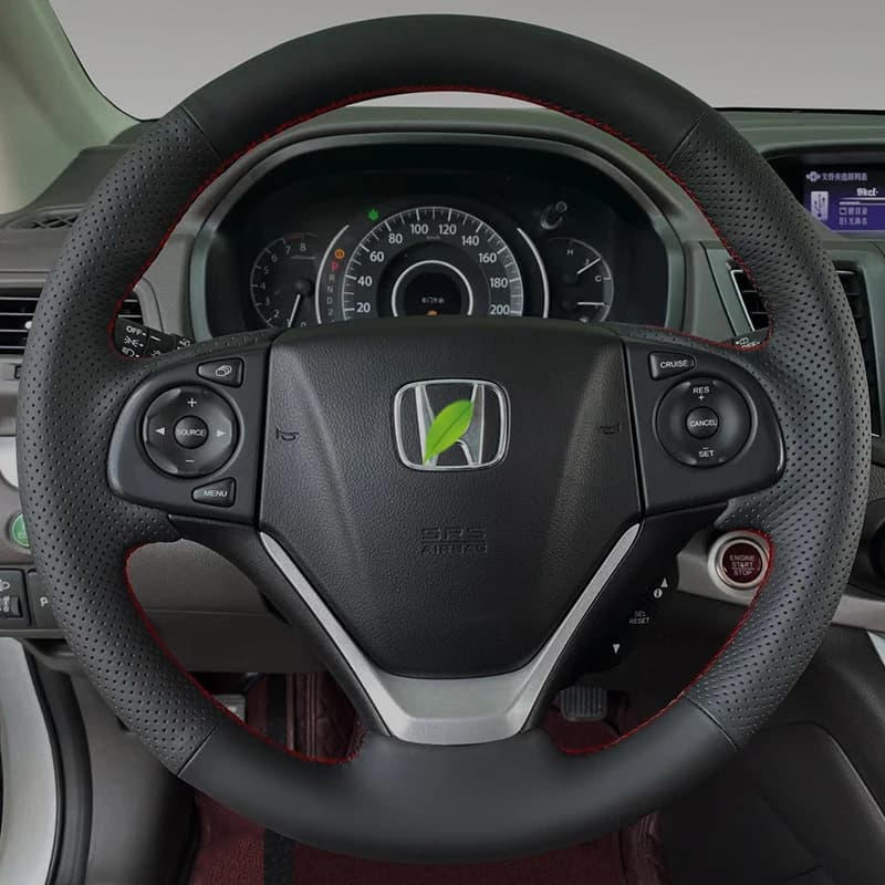 Hand Sewing Leather Car Steering Wheel Cover Braid for Honda CRV CR-V 2012-2016 City 2014-2017 HRV 2016-2019 Vezel 2014
