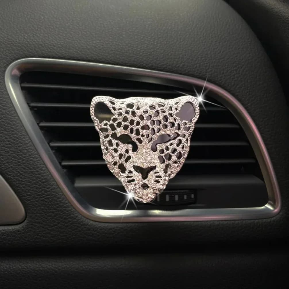 Car Air Purifier Interior Decoration Aromatic Diffuser Vent Clip Diamond Leopard Solid Perfume Flashing CarAccessoriesCarPendant