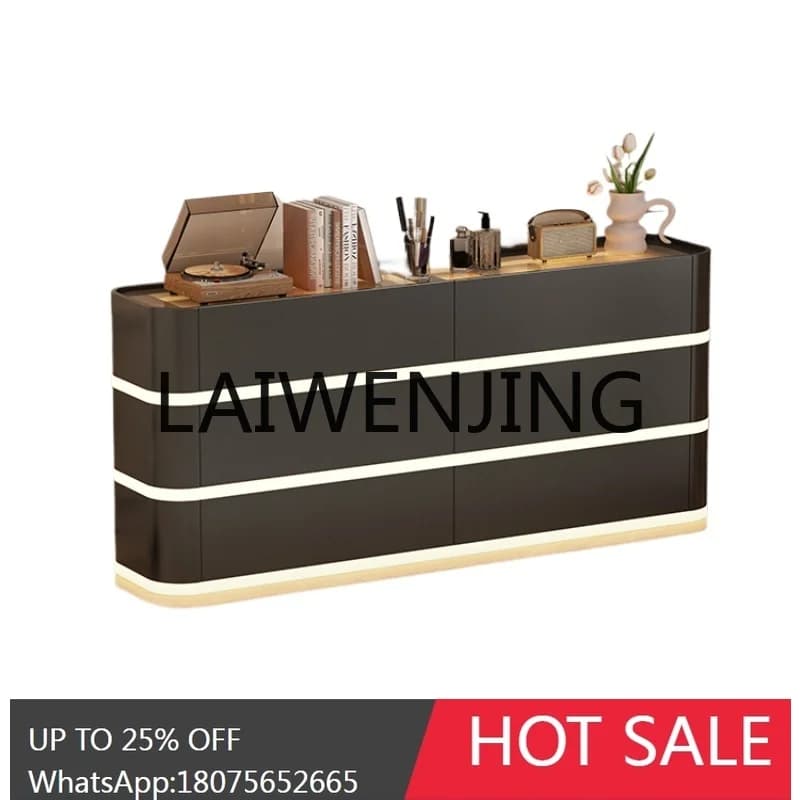 RWJ Black Ultra-Thin Tailstock Wall Storage Cabinet Small Apartment Chest of Six Drawers Narrow Cabinet