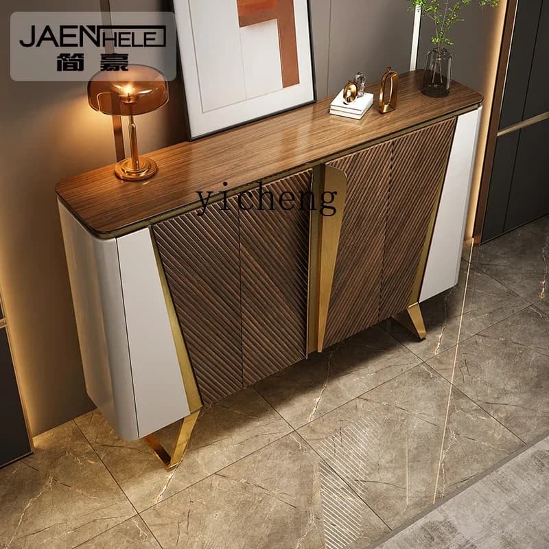 S4 home solid wood shoe cabinet, entrance cabinet integrated light luxury modern villa foyer decorative cabinet