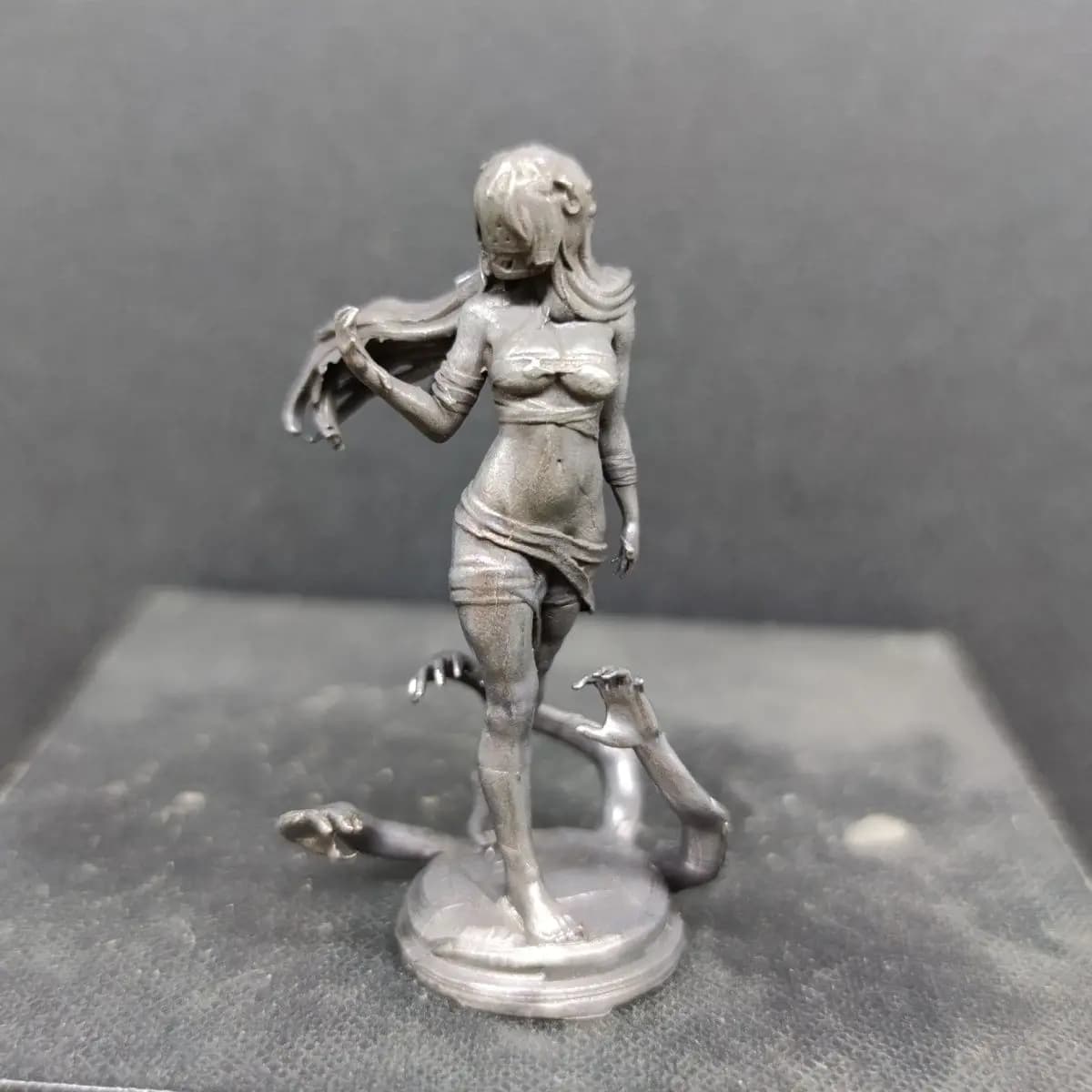 ​​6.1cm/2.4inch Antique Brass Anime Girl Figure - Winged Character Statue for Desktop Display, Collectible Model​​