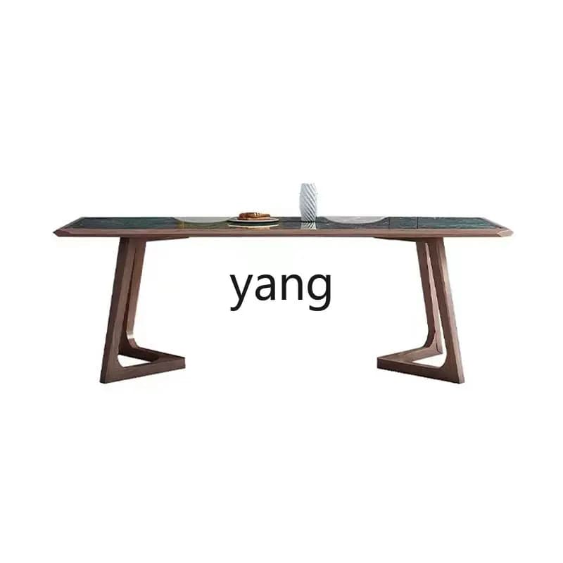 LMM solid wood rectangular dining table and chair combination Song aesthetic household large apartment dining table