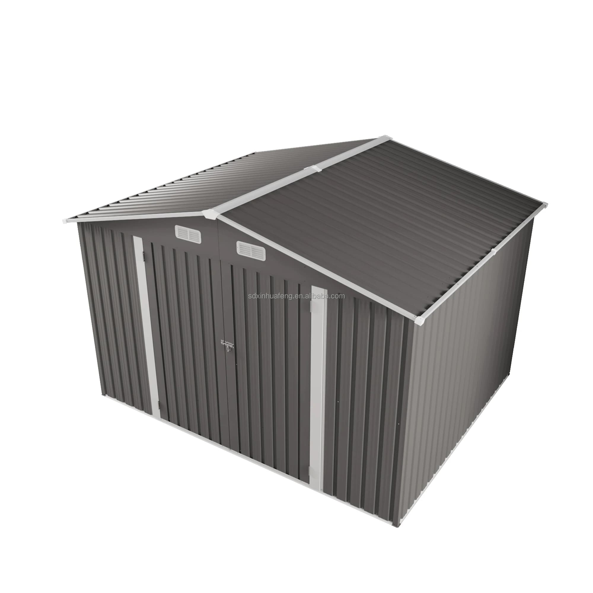 10*8FT Free Ship Metal Duty Outdoor Storage Shed With Waterproof Lockable Door And Air Vent, For Backyards In Stock