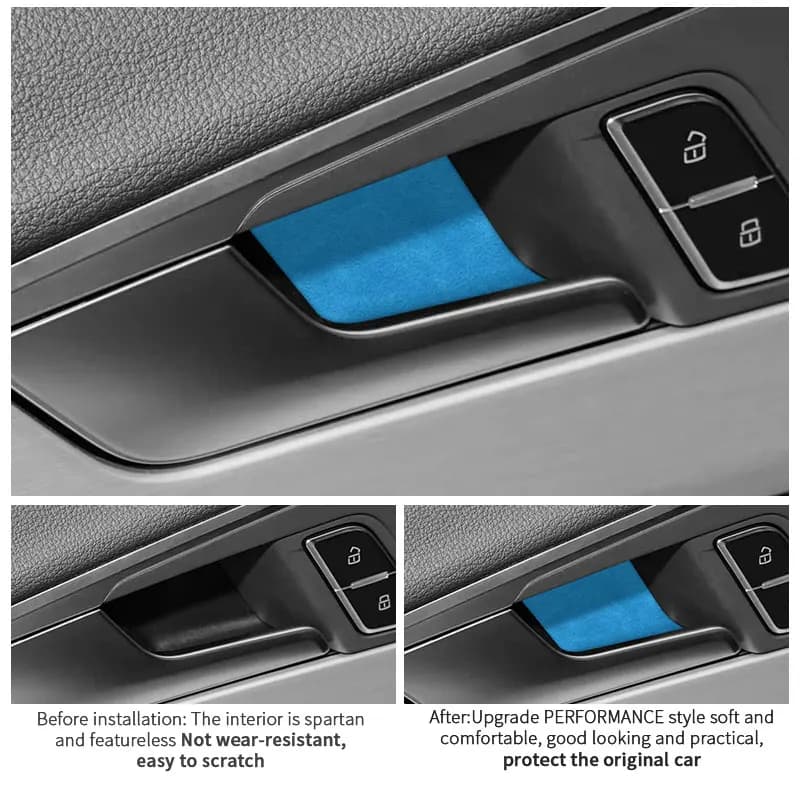 Made Of Alcantara For Audi A4L A5 S5 2017 Door Bowl Scratch-proof Decorative Trim Sticker Modification Accessory Car Decoration