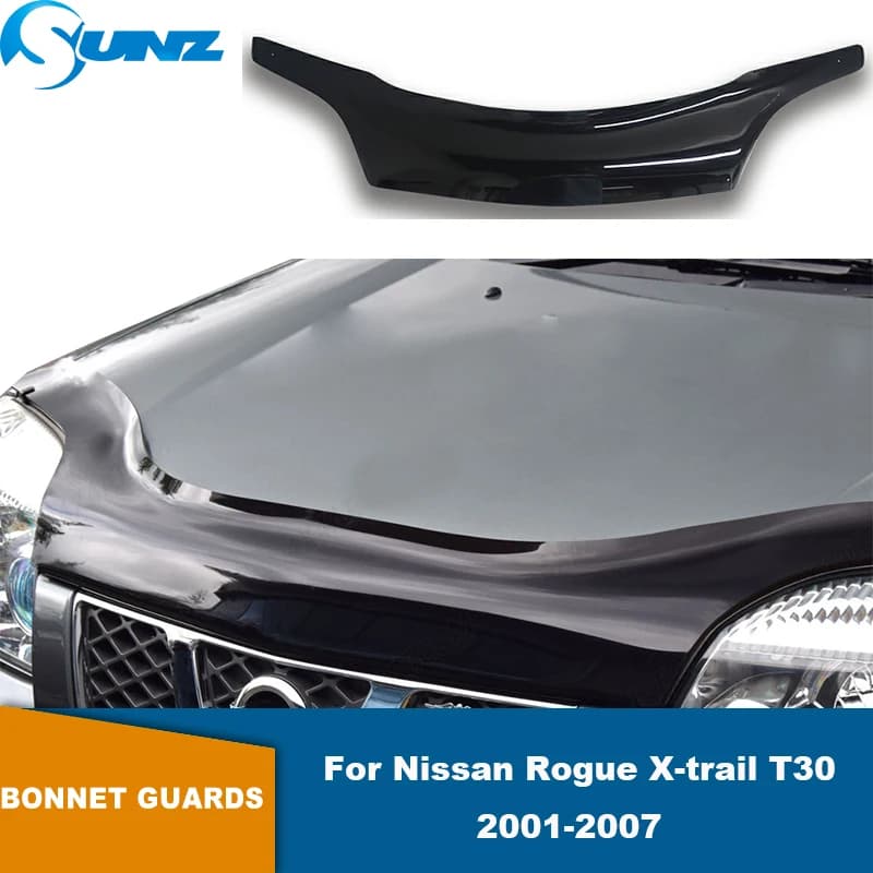 Bonnet Guards For Nissan Rogue X-trail T30 2001 2002 2003 2004 2005 2006 2007 Front Bug Hood Deflector Protector Car Accessories
