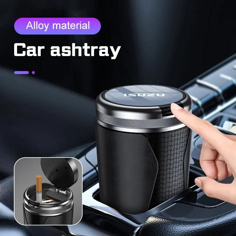 Car Ashtray ,one click open lid,For Isuzu D-MAX WFR VAN NFR ATV TROOPE Cigarette Ash Holds Cup LED Light Automotive Ashtray