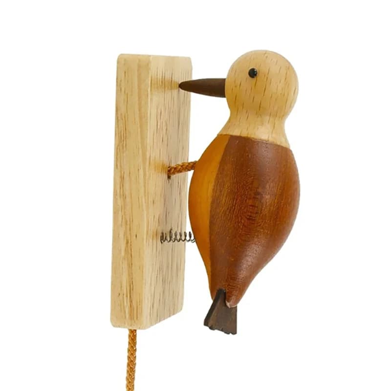 Woodpeckered Doorbell Wood Door Bell Vintage Design Entering Chime Door Chime Woodpeckered Door Knocker for Home Bedroom Office