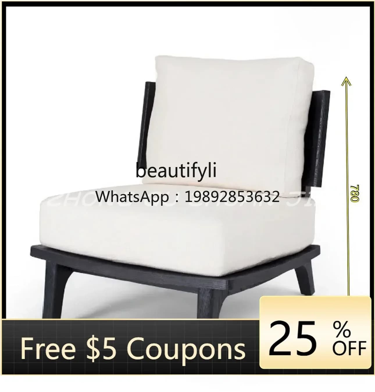 FF Medieval casual solid wood fabric home leisure chair living room hotel club, sofa chair