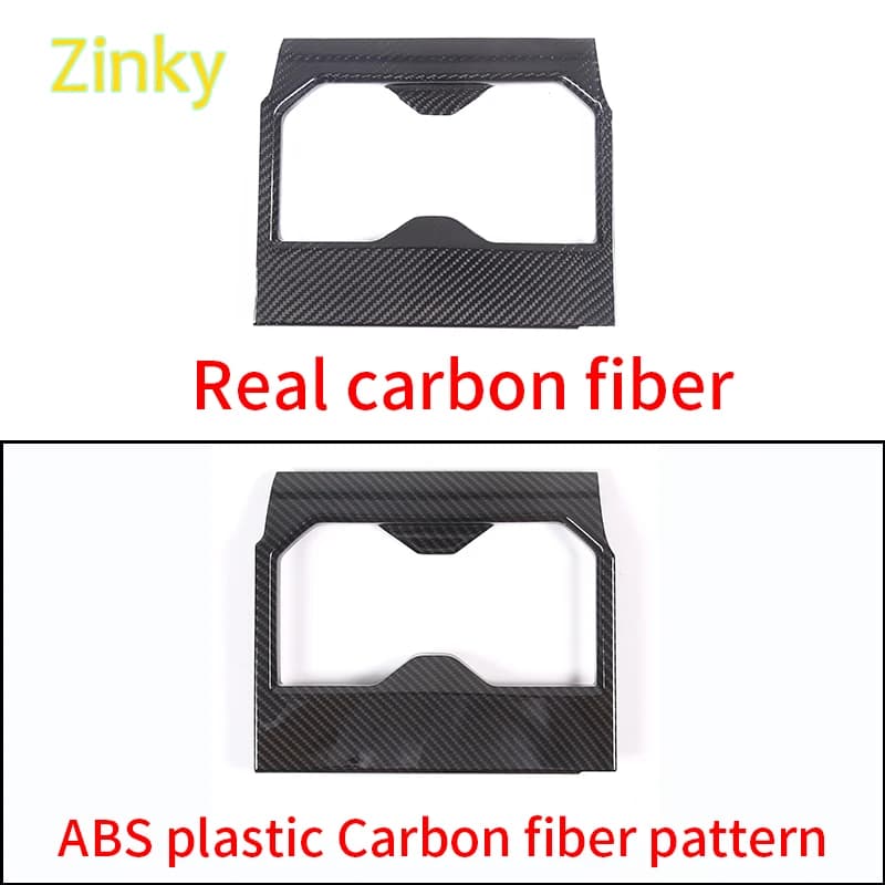 Carbon Fiber Inner Front Water Cup Holder Trim Cover Cup Holder Cover Frame Trim Fit for Toyota Tundra/Sequoia 2022+