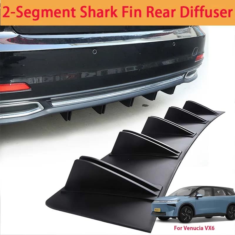 For Venucia VX6 Shark Fin Rear Diffuser Split Chassis Spoiler Auto Aerodynamic Parts Aerodynamic Modification