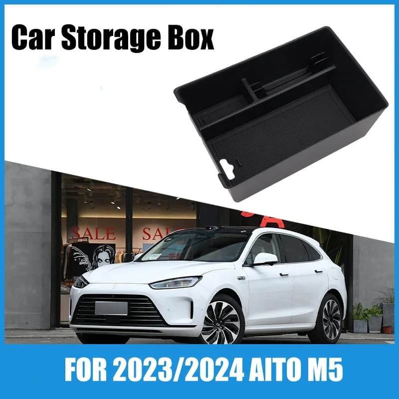 Suitable for 2023/2024 AITO Wenjie M5 central control storage box armrest box storage storage box car supplies