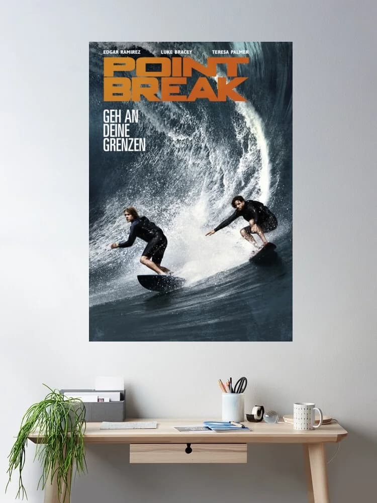 POINT BREAK Movie Art Print Canvas Poster, Living Room Decor, Home Wall Picture
