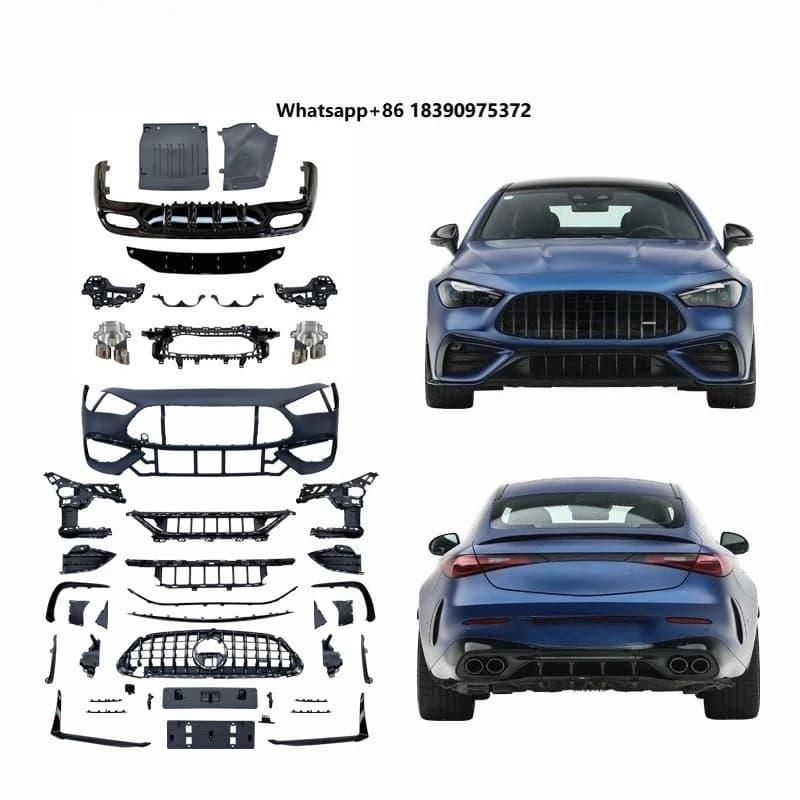 For 2024 CLE Coupe C236 Upgrade CLE53 A-MG Bodykit Front Bumper Grille Diffuser Exhaust Tips Black Silver Version Wholesale