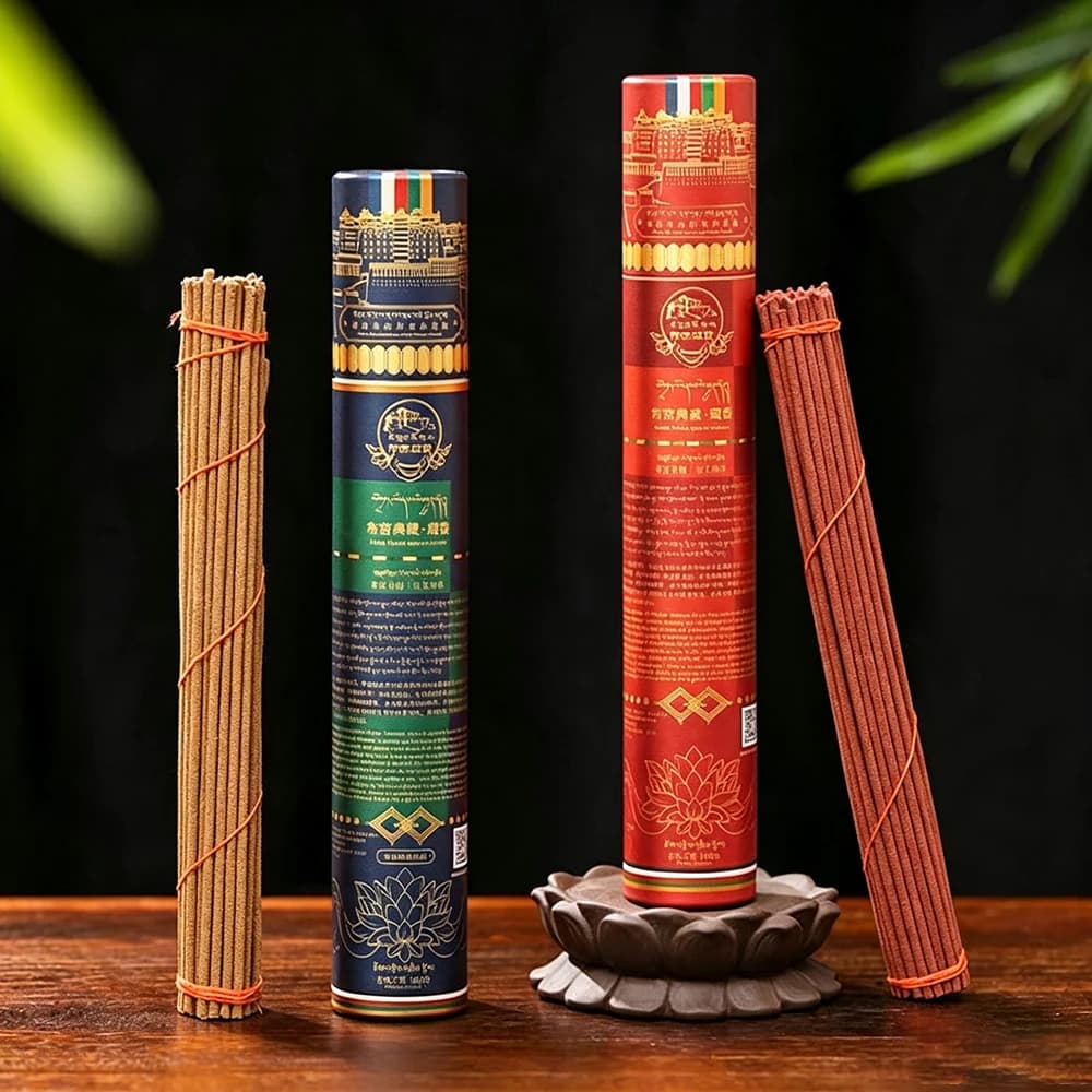 Potala Palace Handmade Tibetan Incense Sticks, 25 Natural Herbs Tibetan Incense, Relaxation Purifying Scent for Home Indoor