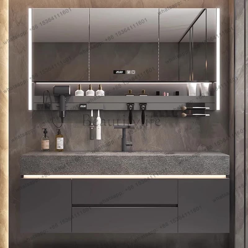 Display Storage Bathroom Cabinet Organizer Shelves Toilet Partitions Wooden Drawers