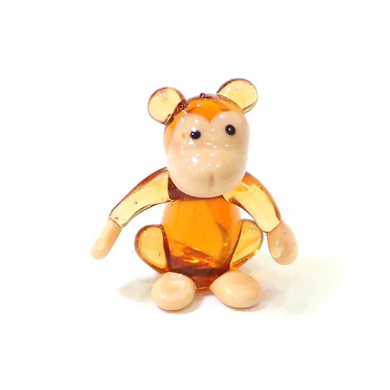 Cute Monkey Mini Figurine Glass Ornaments Home Table Fairy Garden Decor Supplies Tiny Animal Statue Holiday Party New Year Gift