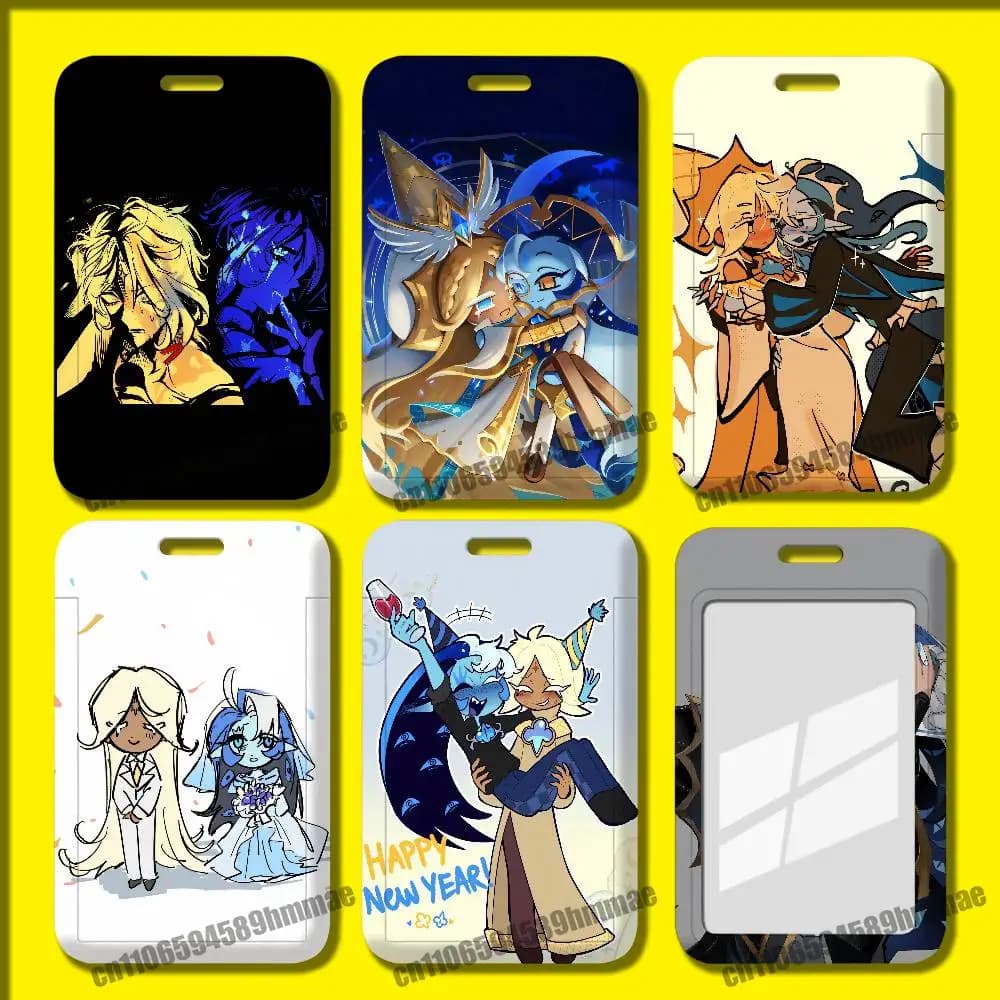 For Pure Vanilla Shadow Milk Cookie Run Kingdom Employee ID Card Holder Office Badge Work Student Bank Credit Hard Holders Case