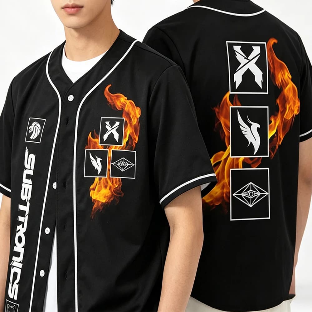 Subtronics Excision Illenium Slander Seven Lions Baseball Jersey Short Sleeve Button-Down Shirts Women Men Streetwear Tops