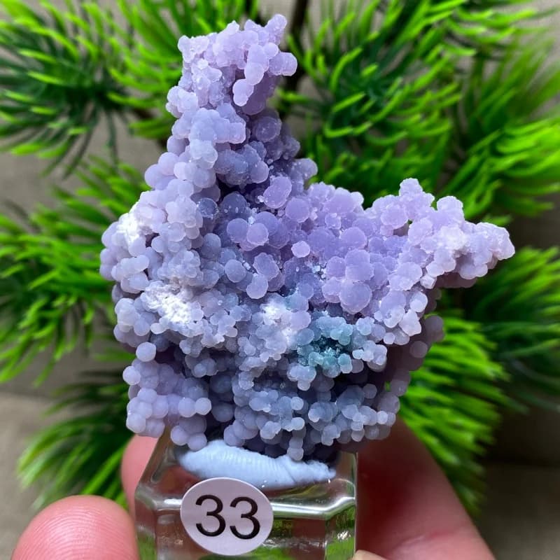 Natural Stone Indonesia Green Purple  Grape Agate Geode Crystal Mineral Specimen Quartz Cluster Raw Rock Decoration Healing Gift
