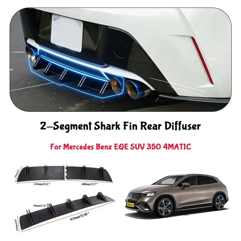 For Mercedes Benz EQE SUV 350 4MAT Shark Fin Rear Diffuser Split Chassis Spoiler Auto Aerodynamic Parts Aerodynamic Modification