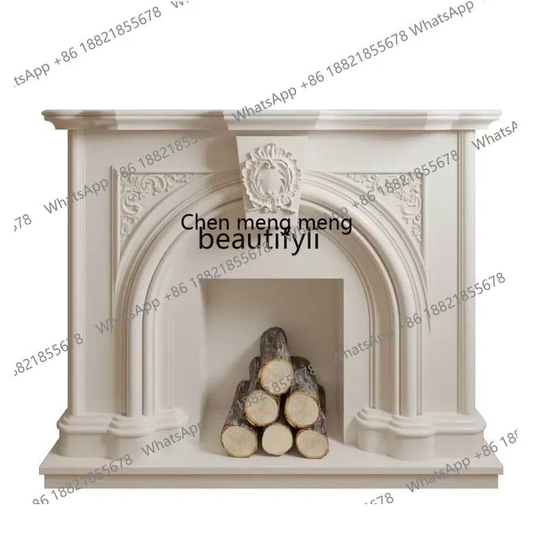 X CQYLight luxury modern arched fireplace decorative cabinet French solid wood design display cabinet carved exhibition hall B &