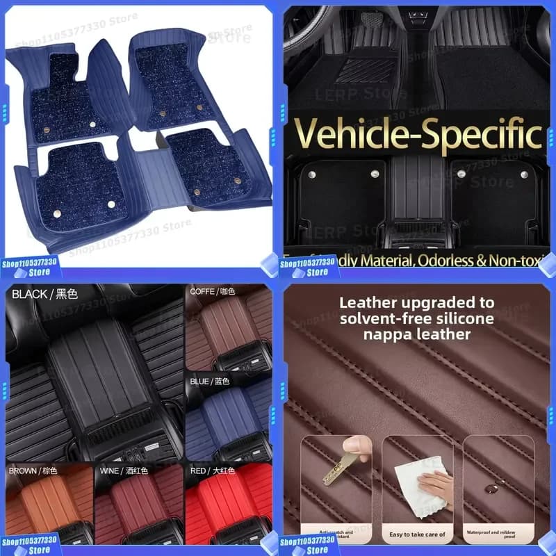 Custom 7D 5D Car Floor Mats Waterproof Leather PVC Coil Double Layer Heavy Duty Auto Carpet Interior Accessories New Arrival