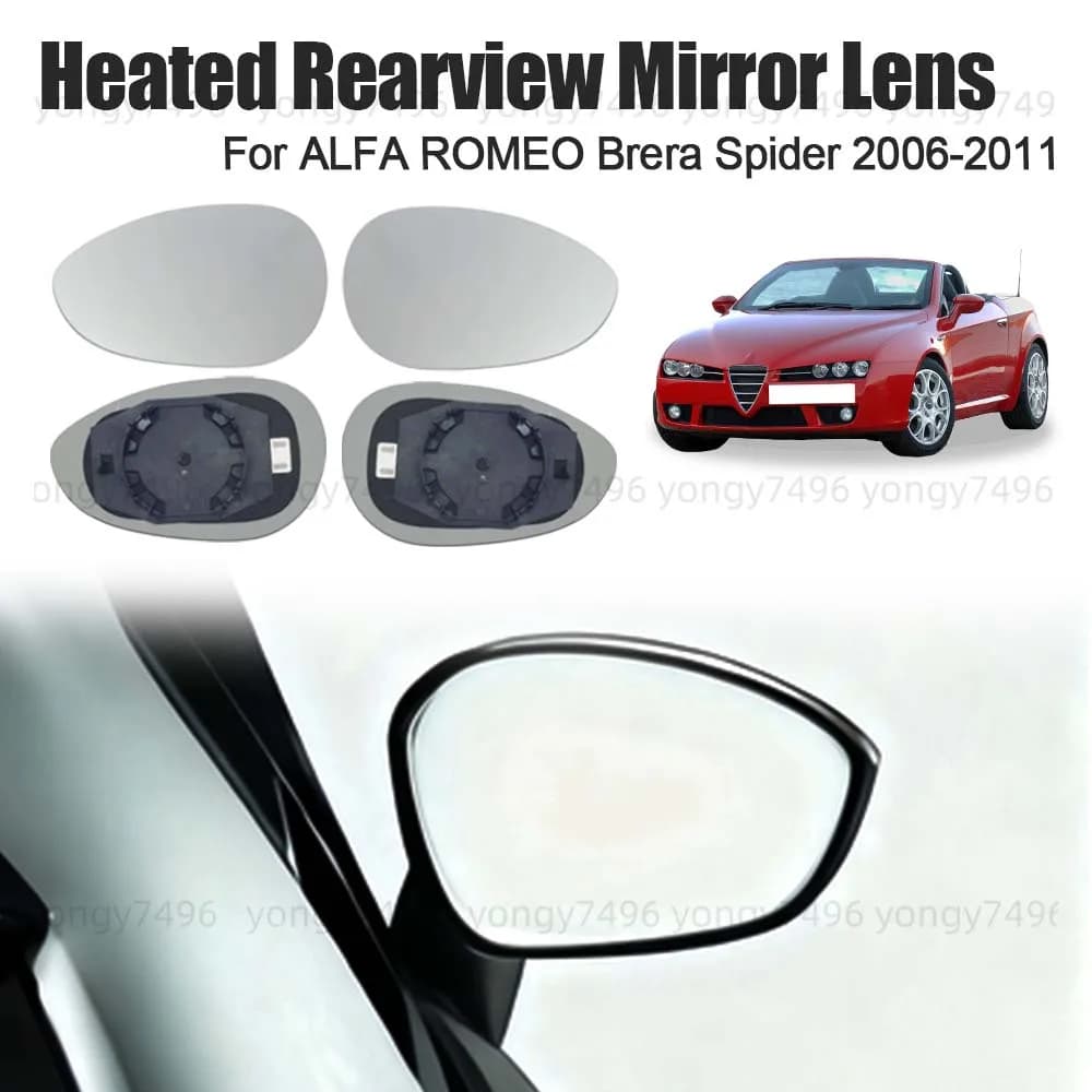 Car Wide Angle Heated Rearview Mirror Lens For ALFA ROMEO Brera Spider 2006-2011 Cars Accessories Mirrored Glass Replace