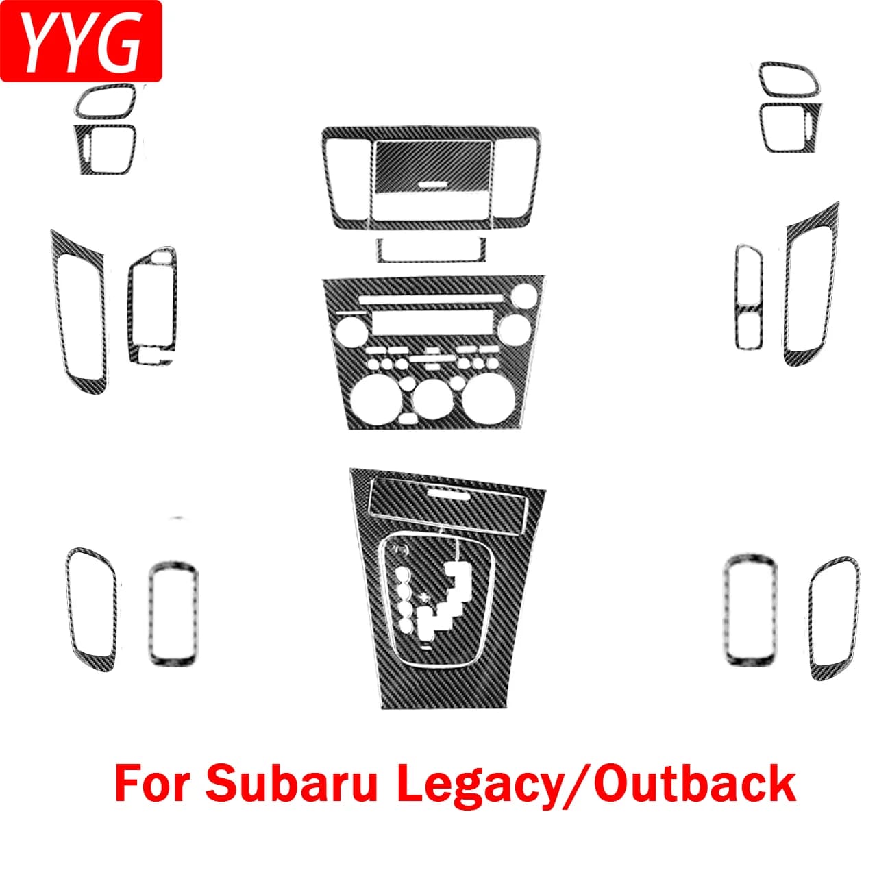 For Subaru Legacy Outback 2005-2009 Central CD Shifter Gear Shift Frame Power Window Carbon Fiber Car Accessories Stickers