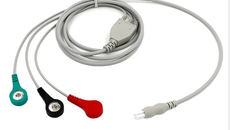 Compatible with X5-ER Portable Plug-in Multi-parameter Monitors Cable, Lead Cable 4 Holes 3 Buckles