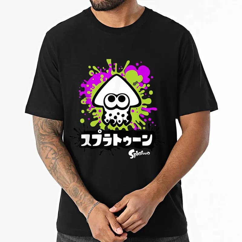 Cute Cartoon Videogame Splatoon Gift T Shirt for Gamer 1231 Short Sleeve Graphic Clothes 100% cotton Unisex Tee US Size S-6XL
