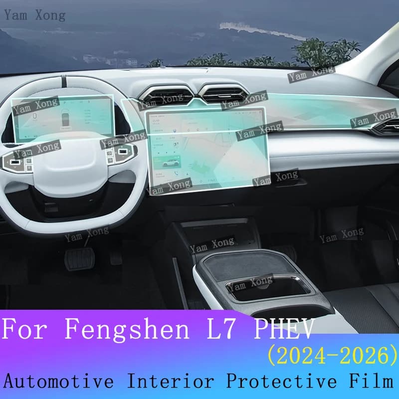 For Dongfeng Fengshen L7 PHEV interior Film suit Navigation screen Protection Sticker Door Panel Transparent Anti-scratch Films