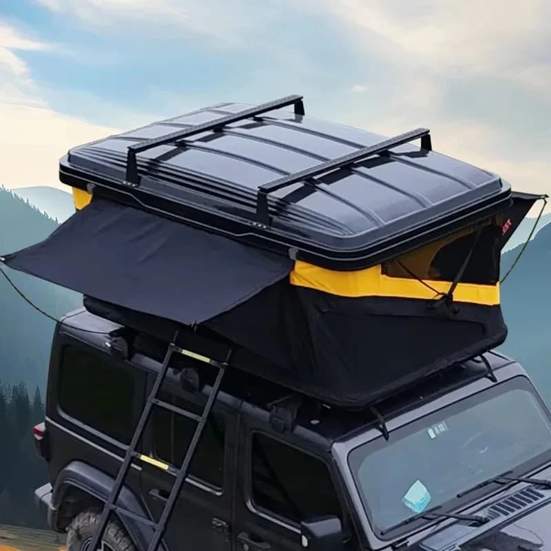 Foldable Hard & Soft Shell Rooftop Tent, Waterproof for Car Truck Outdoor Travel Camping